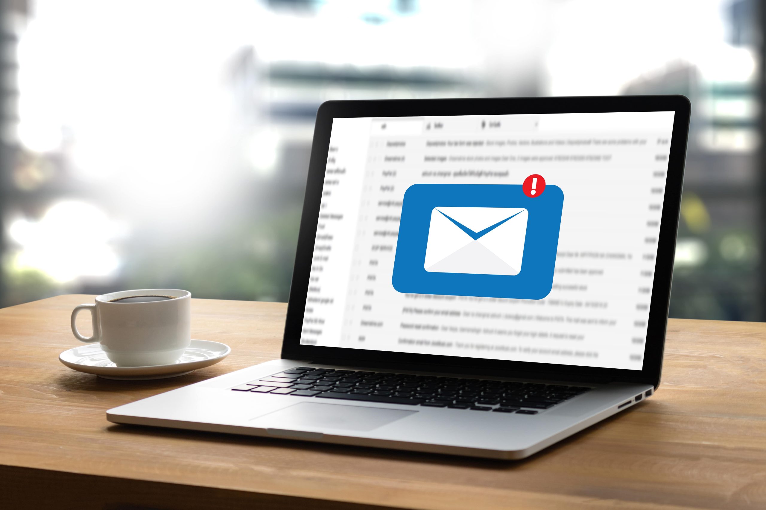 Email Marketing Pop Up On Laptop Office